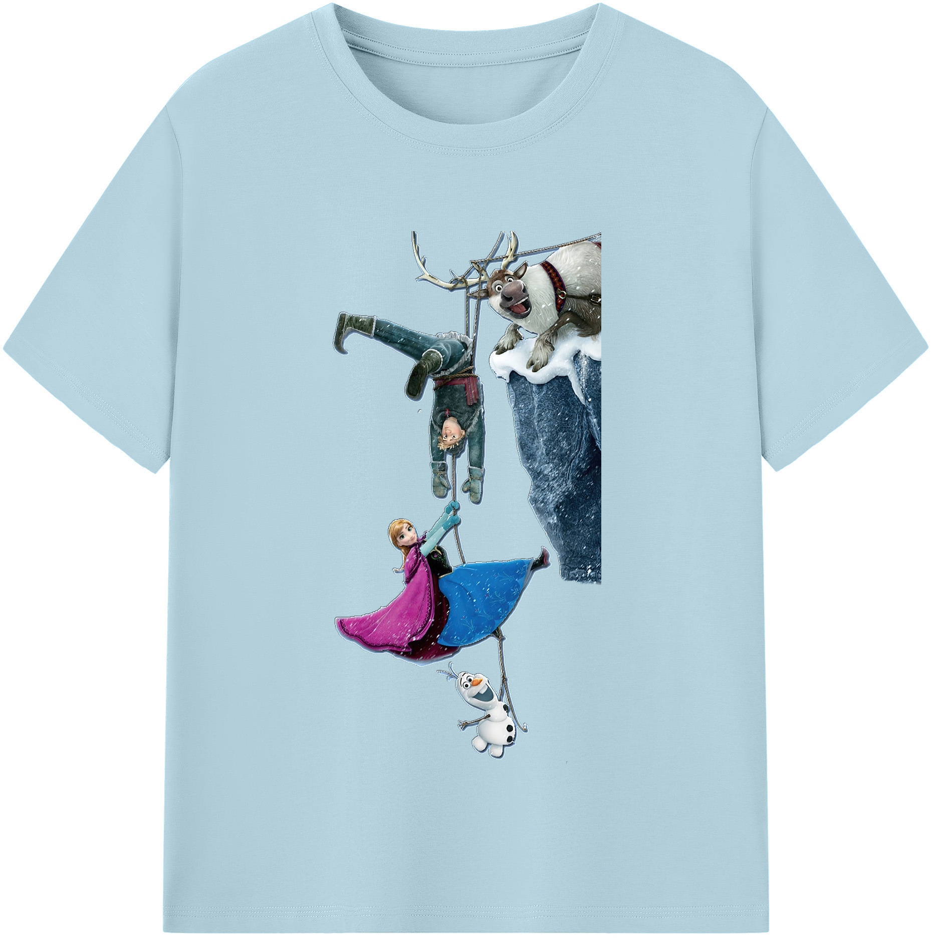 （画像用） アナと雪の女王 アンナ エルサ Frozen Anna Elsa 綿100％半袖Tシャツ（フロントプリント）
